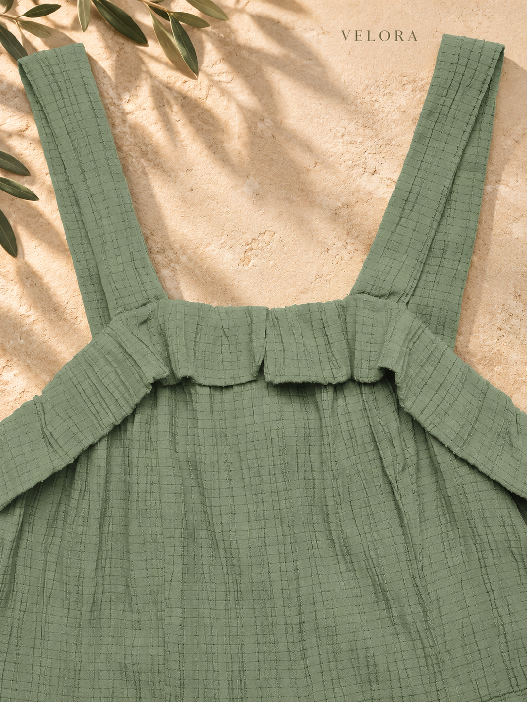 Tie-Waist Wide Leg Jumpsuit - VELORA Mediterranean view 06
