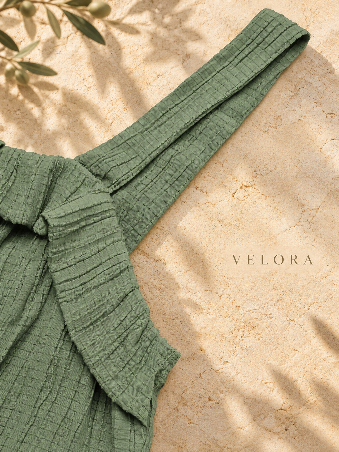 Tie-Waist Wide Leg Jumpsuit - VELORA Mediterranean view 08