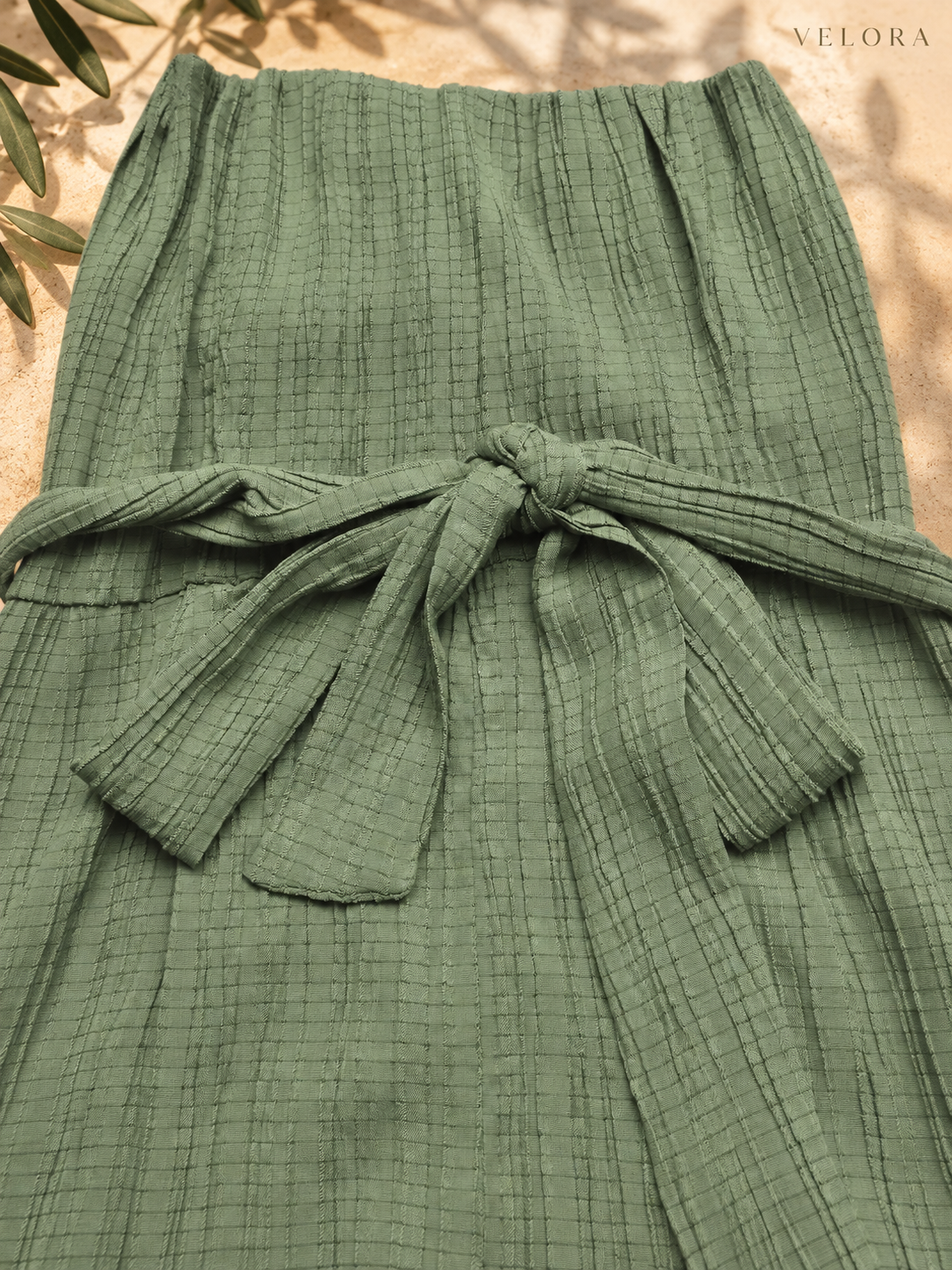Tie-Waist Wide Leg Jumpsuit - VELORA Mediterranean view 09