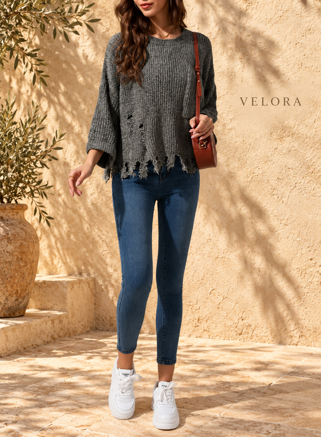VELORA sweater product detail 7 on Mediterranean plaster