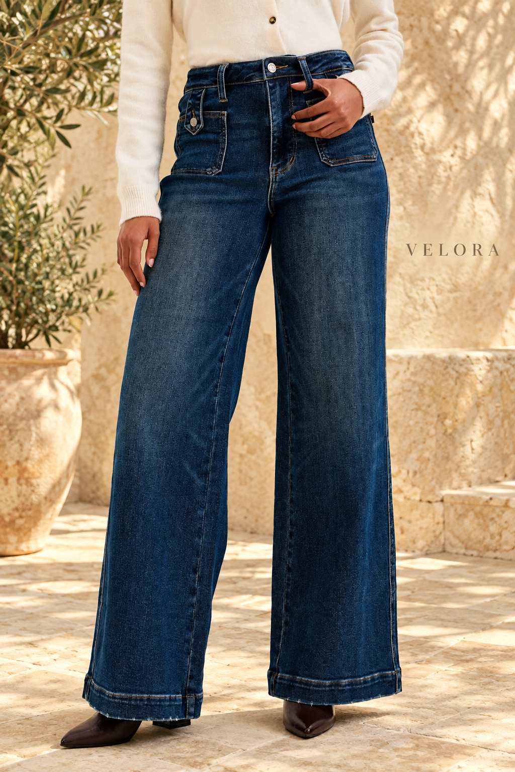 VELORA Judy Blue Lux High-Rise Wide Leg Jeans 1