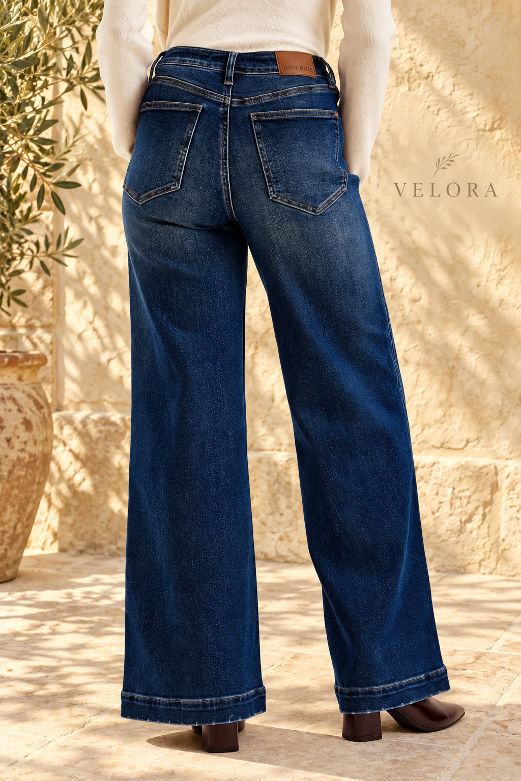 VELORA Judy Blue Lux High-Rise Wide Leg Jeans 4