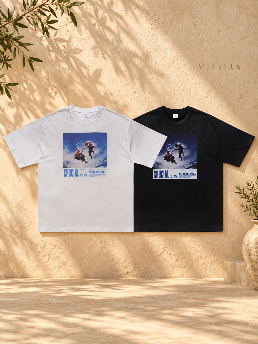 Men's Graphic Round Neck Oversized T-Shirt – image 4 – VELORA Mediterranean