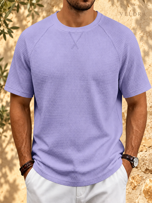 VELORA Men's Waffle Knit Raglan T-Shirt 1